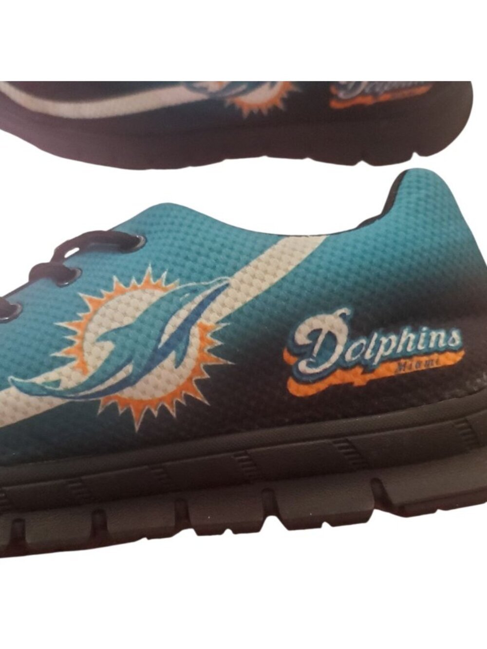 Miami Dolphins Fan Sneakers Sports Shoes Unisex Lightweight Teal/Blk Sze 44 - Picture 11 of 12